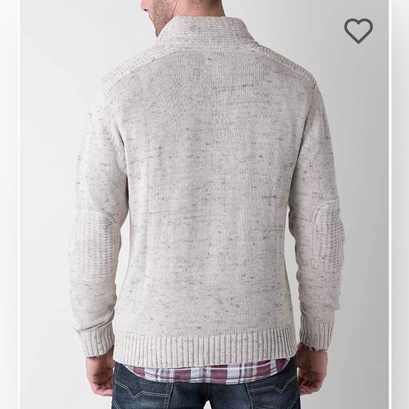 JB Holt Lincoln Mens Henley Sweater Size XL Elbow Patch Woodeon Toggle Academia - Picture 2 of 16